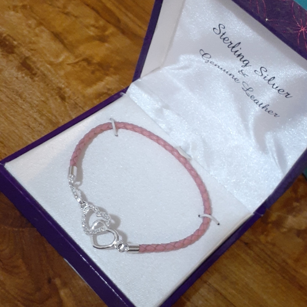 Sterling silver/genuine leather bracelet
